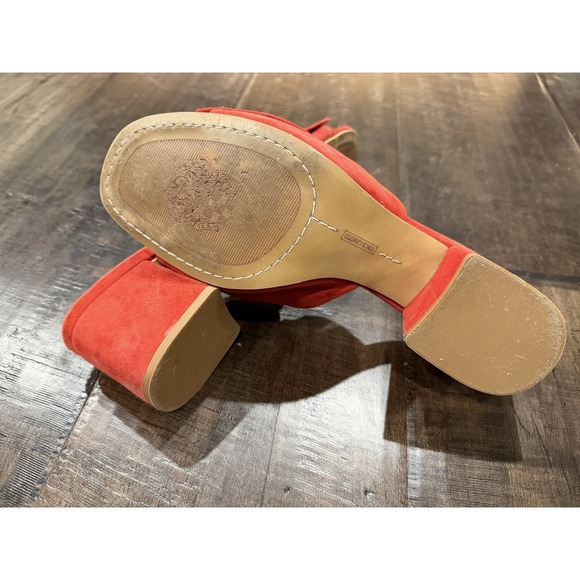 Vince Camuto Slip On Suede Bow Mule Red Heel Size 9.5 - Picture 5 of 6